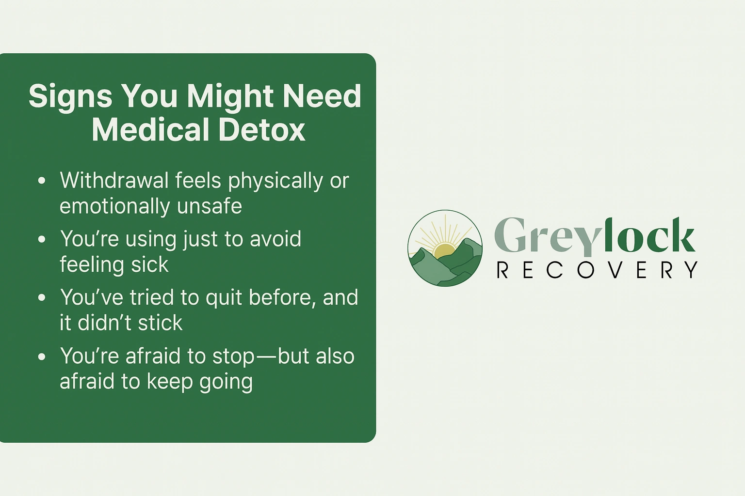 Medical Detox Signals